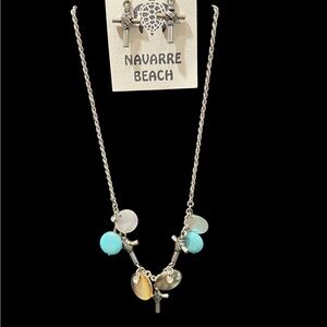 Silver and Turquoise Charm Necklace